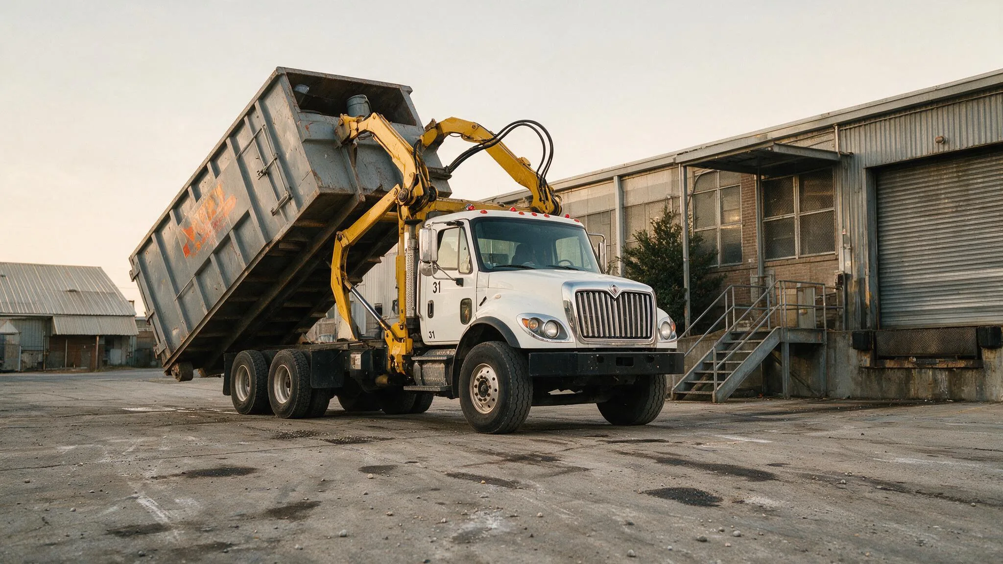 Commercial dumpster at a service location